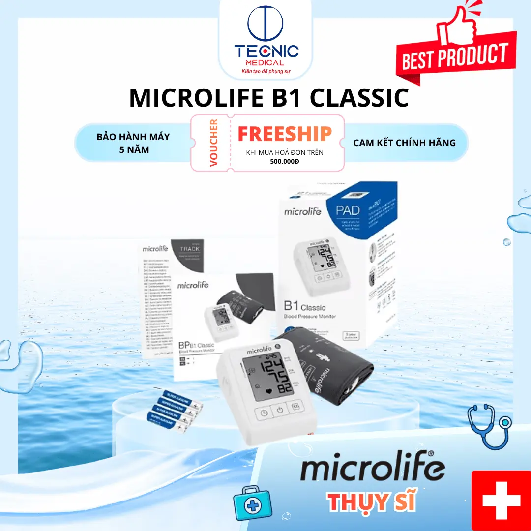 Máy Đo Huyết Áp Đo Cơ Bản, Dễ Sử Dụng Tại Nhà – Microlife B1 Classic